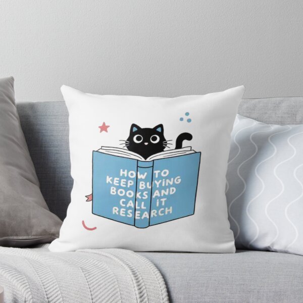 Item preview, Adorable Black Cat Reading a Book Cute Bibliophile Design for Avid Readers designed and sold by Charonde.