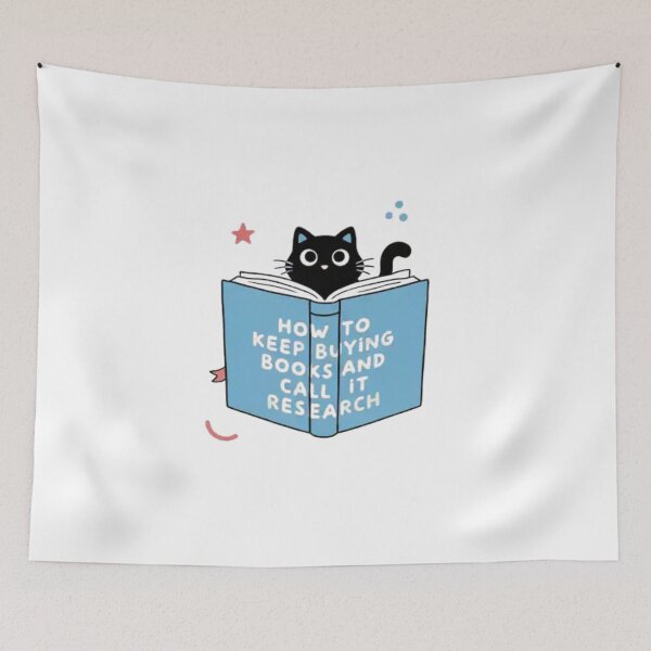 Item preview, Adorable Black Cat Reading a Book Cute Bibliophile Design for Avid Readers designed and sold by Charonde.