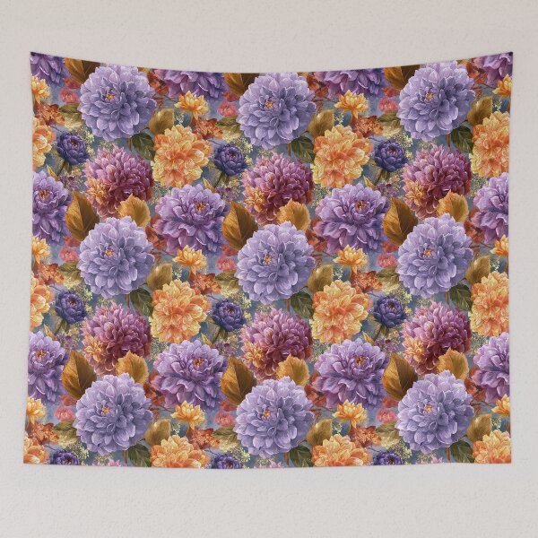Item preview, Unique Dahlias Print  - Flower Garden Pattern  - Birthday Gifts For Boyfriend designed and sold by RoyalStarsPatts.