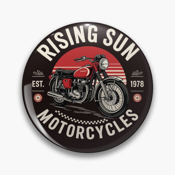 Item preview, Rising Sun Motorcycles Vintage Retro Motorcycle Graphic | Classic Biker Design designed and sold by Ajayk27.