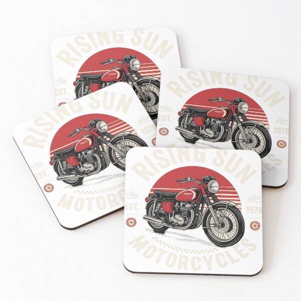 Aperçu de l'œuvre Graphisme vintage rétro pour motos Rising Sun Motorcycles | Design motard classique créée et vendue par Ajayk27.