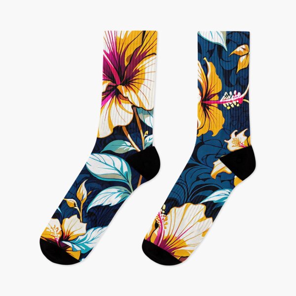 Item preview, Bold Botanical Hibiscus with Colorful Floral Arrangement. designed and sold by MissYouONLY.