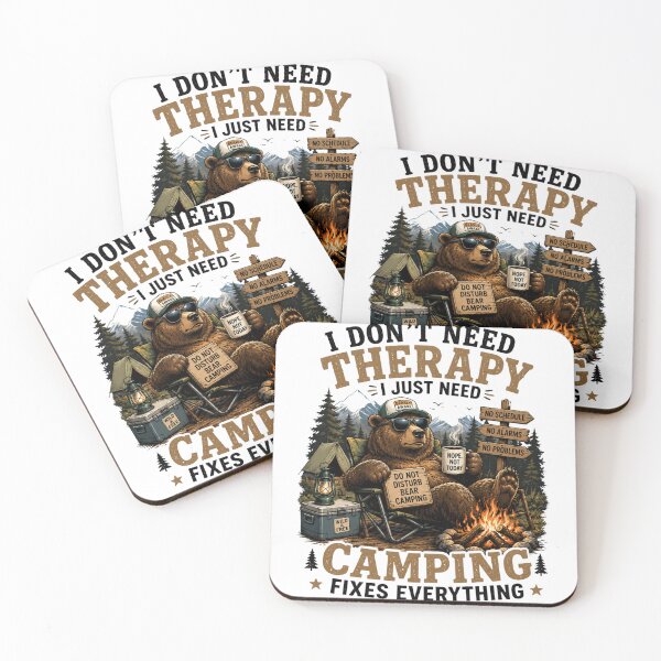 Item preview, I Don't Need Therapy I Just Need Camping | Funny Bear Camping Shirt designed and sold by DMQ-Designs.