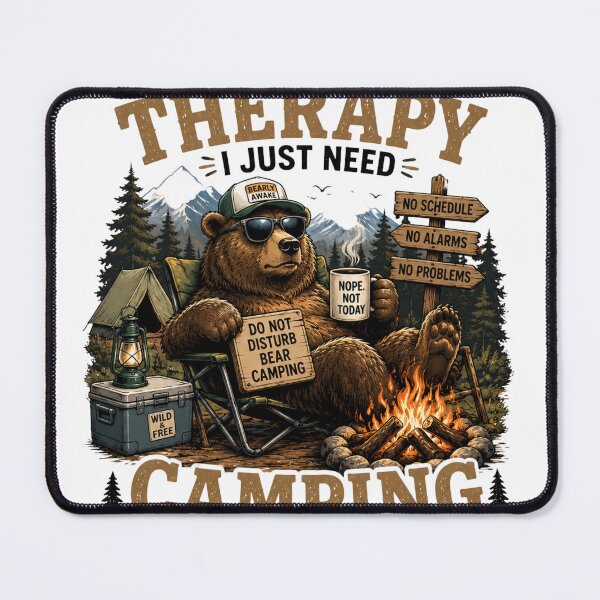 Item preview, I Don't Need Therapy I Just Need Camping | Funny Bear Camping Shirt designed and sold by DMQ-Designs.