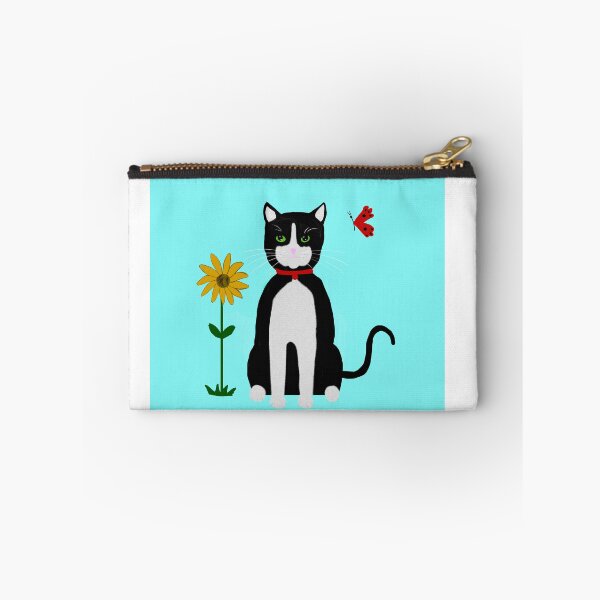 Item preview, Cat with Sunflower and Butterfly designed and sold by Elaine M Hayward .