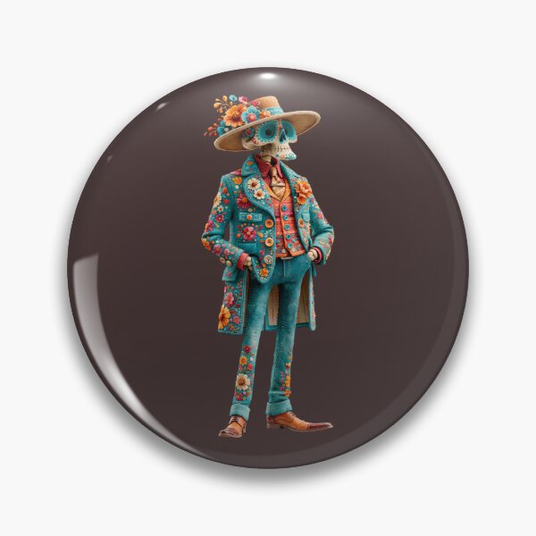Item preview, Dia de Muertos Skeleton Gentleman | Floral Catrín Mexican Art designed and sold by MythicMood.