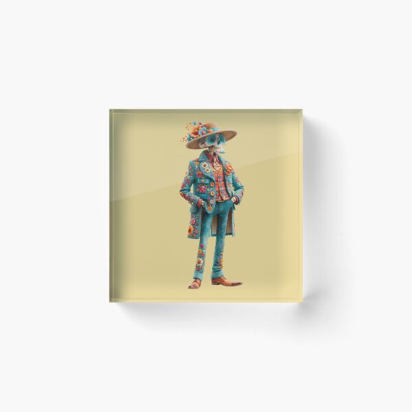 Item preview, Dia de Muertos Skeleton Gentleman | Floral Catrín Mexican Art designed and sold by MythicMood.