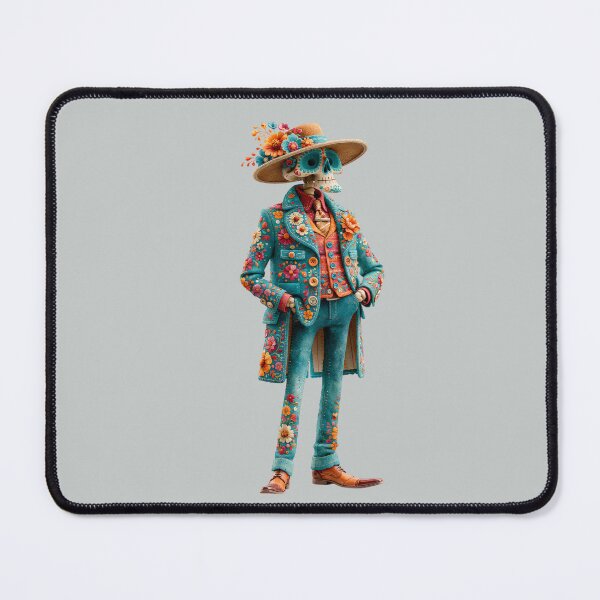 Item preview, Dia de Muertos Skeleton Gentleman | Floral Catrín Mexican Art designed and sold by MythicMood.