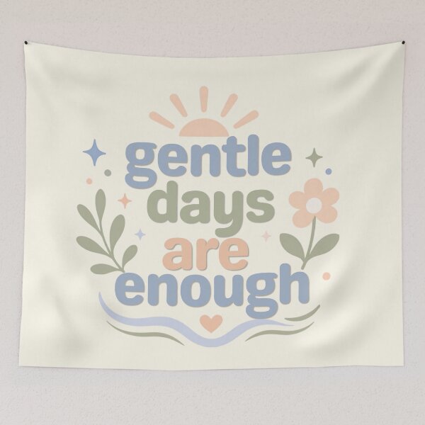 Item preview, Gentle Days Are Enough – Minimalist Mindfulness Typography designed and sold by CosmicQuietStudio.