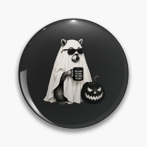 Item preview, Funny Halloween Ghost Raccoon Office Worker Illustration designed and sold by bosamji.