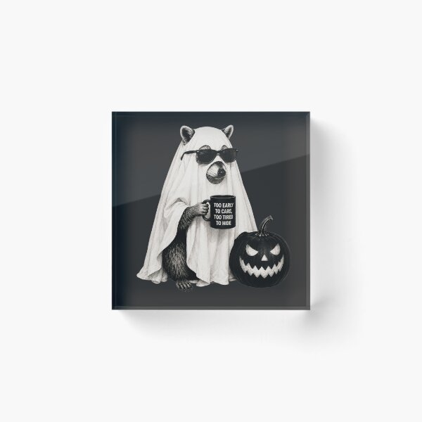 Item preview, Funny Halloween Ghost Raccoon Office Worker Illustration designed and sold by bosamji.