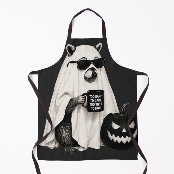 Item preview, Funny Halloween Ghost Raccoon Office Worker Illustration designed and sold by bosamji.