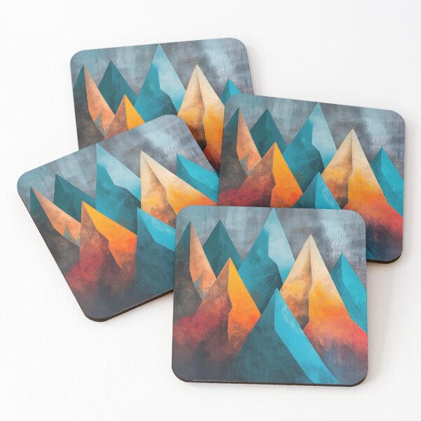 Item preview, Peaks – Geometric Mountain Landscape Abstract Art designed and sold by MarkedArtPrints.