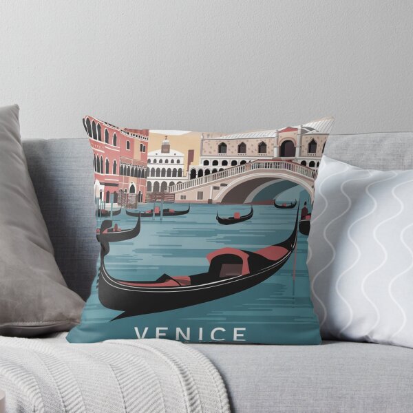 Item preview, Vintage Venice Travel Poster - Iconic Rialto Bridge & Gondolas designed and sold by Resilient Art Gallery.