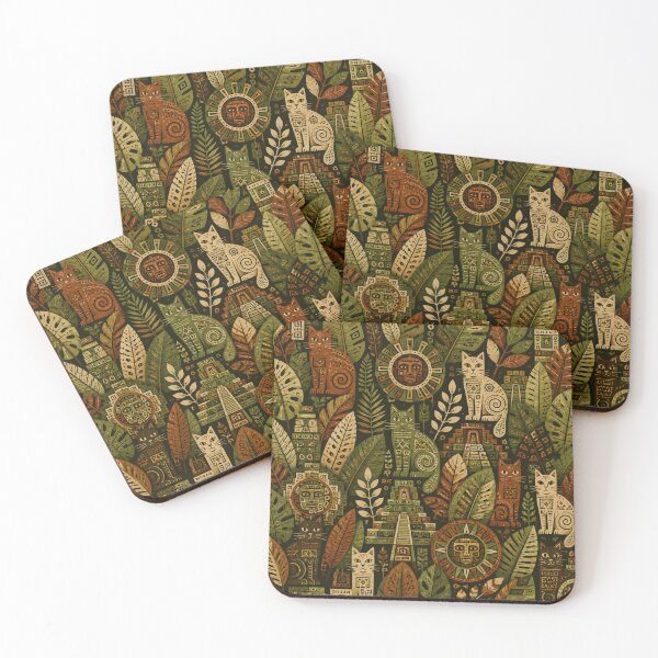 Item preview, Incan Jungle Cats Pattern designed and sold by Mindworx21.