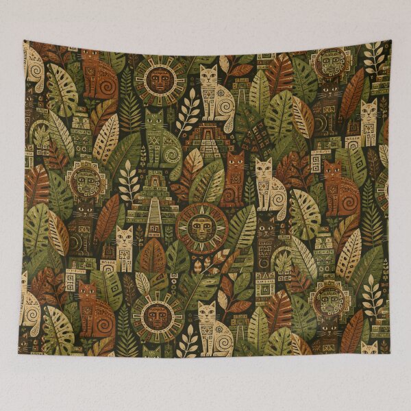 Item preview, Incan Jungle Cats Pattern designed and sold by Mindworx21.