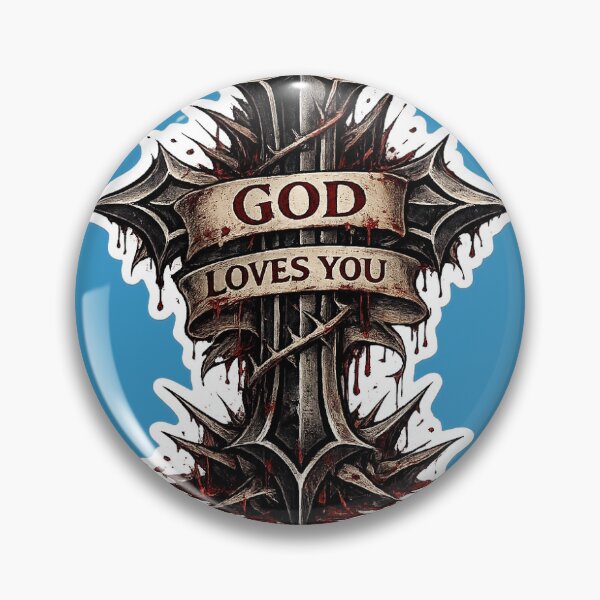 Item preview, God Loves you cross  designed and sold by GraphicsDisom.