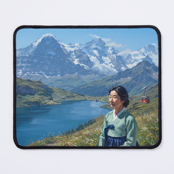 Item preview, Hanbok in Switzerland: A Serene Moment Above the Clouds designed and sold by SOOstudio73.