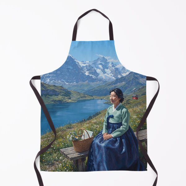 Item preview, Hanbok in Switzerland: A Serene Moment Above the Clouds designed and sold by SOOstudio73.