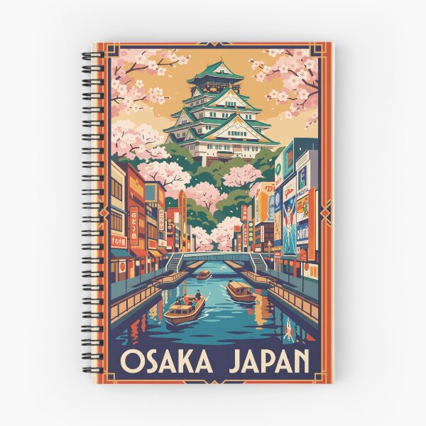 Item preview, Vintage Osaka Canal, Japanese Aesthetic Travel Poster designed and sold by Bomax121.