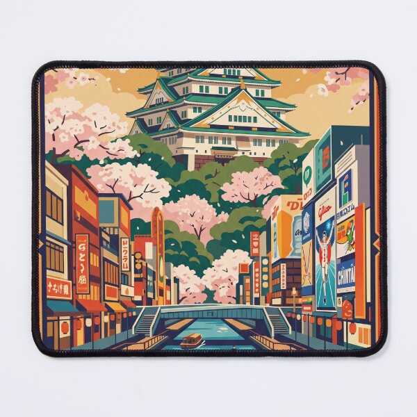 Item preview, Vintage Osaka Canal, Japanese Aesthetic Travel Poster designed and sold by Bomax121.