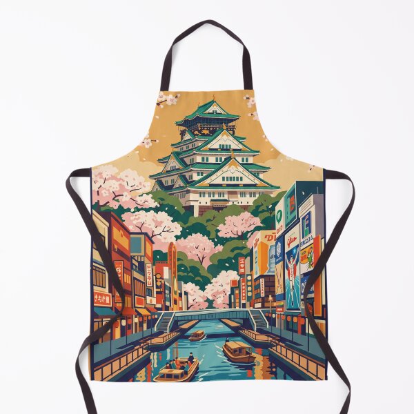 Item preview, Vintage Osaka Canal, Japanese Aesthetic Travel Poster designed and sold by Bomax121.