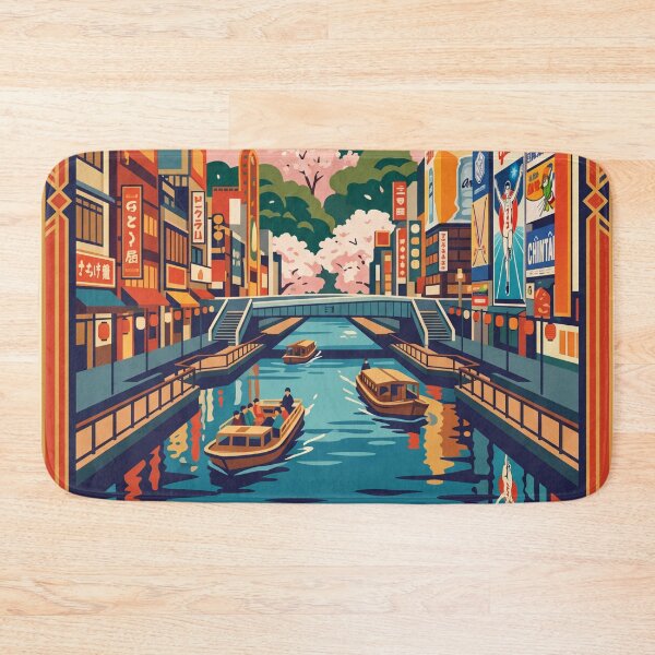 Artikelvorschau, Vintage Osaka-Kanal, japanisches ästhetisches Reiseplakat entworfen und verkauft von Bomax121.