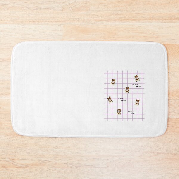 Item preview, Pale pink checkered with Shiba inu (dog) puppy designed and sold by ShibaCruise-On.