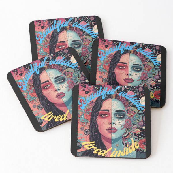 Item preview, Beautiful Outside Tired Inside- Grunge Pop Art designed and sold by WRParadise.