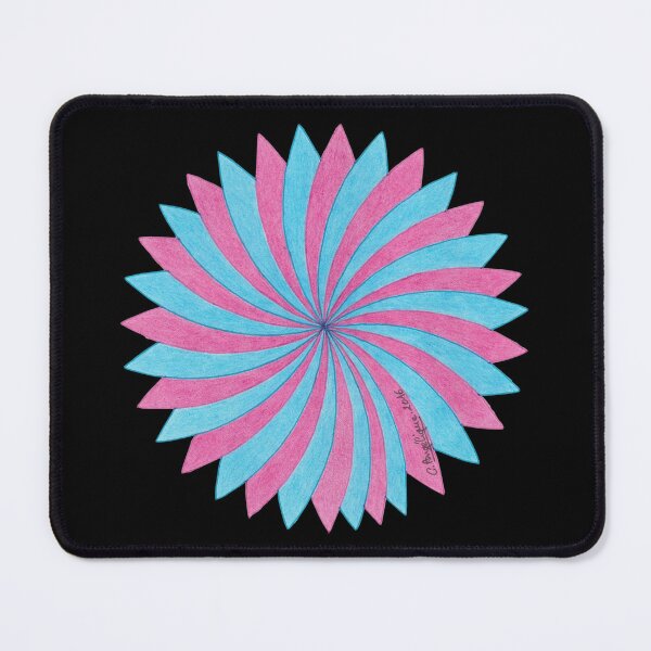 Item preview, Blue and pink flower rosette – compass drawing designed and sold by nounouangelique.