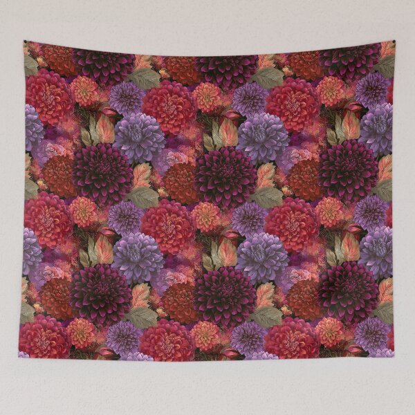Item preview, Ornamental Dahlias Floral  - Flower Garden Pattern  - Birthday Gifts For Mom designed and sold by RoyalStarsPatts.