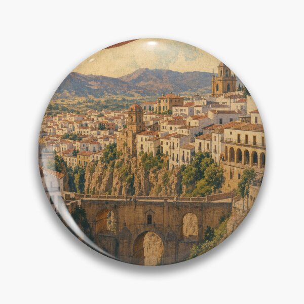Item preview, Ronda Spain Travel Souvenir - Retro Illustration designed and sold by VisualArtsOasis.