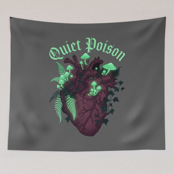 Item preview, Quiet Poison - Anatomical Heart Glowing Mushrooms Dark Cottagecore  designed and sold by Zazz Lee.