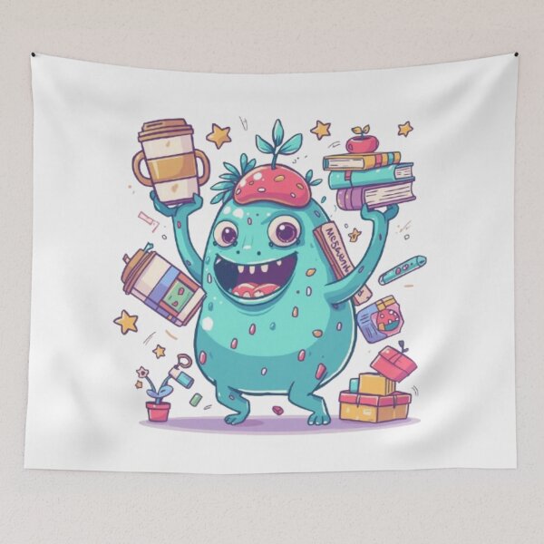 Item preview, Overthinking Blob Monster | Adorable Anxious Creature Gift designed and sold by Stylestickers55.