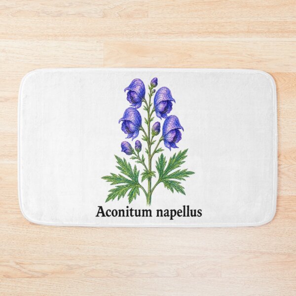 Item preview, Aconitum napellus – Botanical pencil illustration - Witchy herbarium designed and sold by JOANNASKAH.