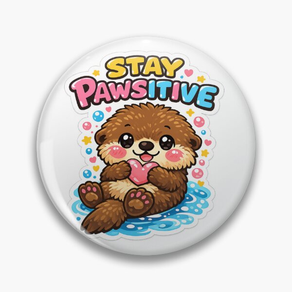 Item preview, Stay Pawsitive Cute Otter Sticker designed and sold by DadStickerStore.