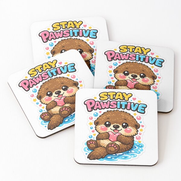 Item preview, Stay Pawsitive Cute Otter Sticker designed and sold by DadStickerStore.