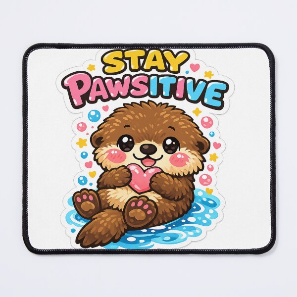 Item preview, Stay Pawsitive Cute Otter Sticker designed and sold by DadStickerStore.
