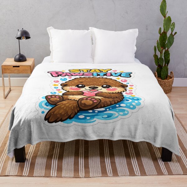 Item preview, Stay Pawsitive Cute Otter Sticker designed and sold by DadStickerStore.