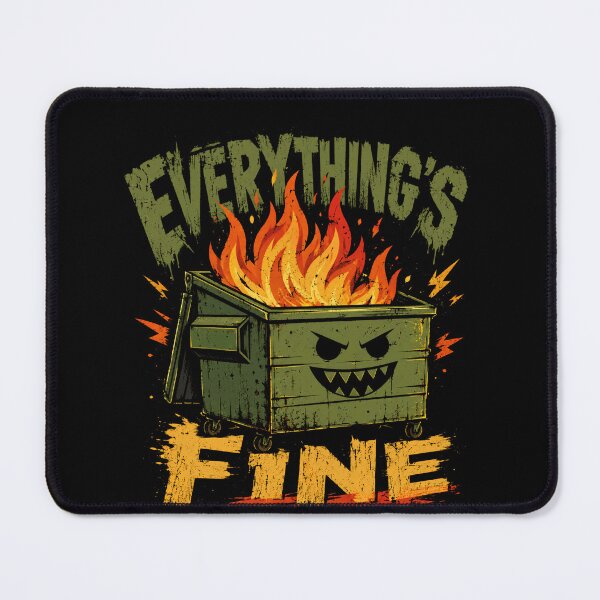 Item preview, Everything's Fine Dumpster Fire Sarcasm Meme Dark Humor designed and sold by RetroMini2026.