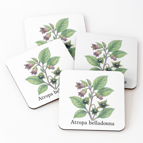 Item preview, Atropa belladonna – Gothic botanical illustration - Witchy herbarium designed and sold by JOANNASKAH.