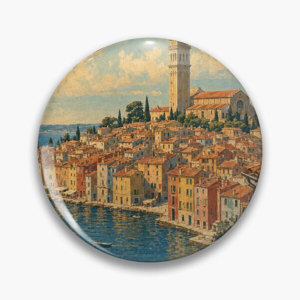 Item preview, Rovinj Croatia Travel Souvenir - Retro Illustration designed and sold by VisualArtsOasis.