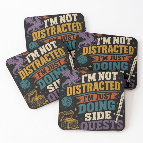 Item preview, I'm Not Distracted I'm Just Doing Side Quests RPG Dungeons Dragons Gamer designed and sold by RetroMini2026.