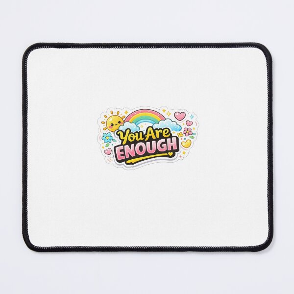 Item preview, You Are Enough Sticker | Cute Positive Affirmation Sticker | Kawaii Motivational Die-Cut Decal designed and sold by  PixelPop Studio.