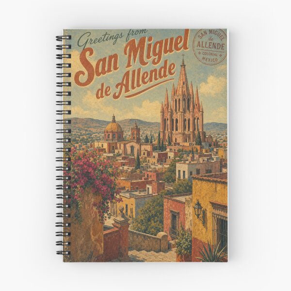 Item preview, San Miguel de Allende Mexico Travel Souvenir - Retro Illustration designed and sold by VisualArtsOasis.