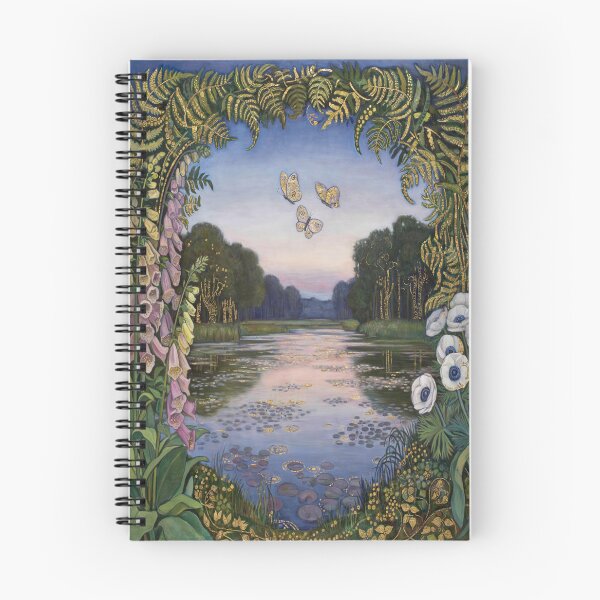 Item preview, Klimt Inspired Woodland Pond at Twilight Botanical Gold Mosaic Art Print | Symbolist Forest Wall Decor designed and sold by Tamas Das.