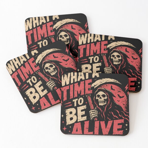 Item preview, What A Time To Be Alive Grim Reaper Dark Humor Sarcastic Fan designed and sold by RetroMini2026.