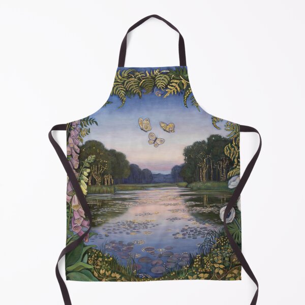 Item preview, Klimt Inspired Woodland Pond at Twilight Botanical Gold Mosaic Art Print | Symbolist Forest Wall Decor designed and sold by Tamas Das.