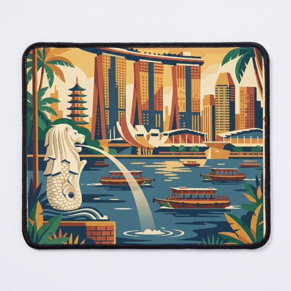 Item preview, SINGAPORE Retro-Style World Travel Poster designed and sold by Bomax121.