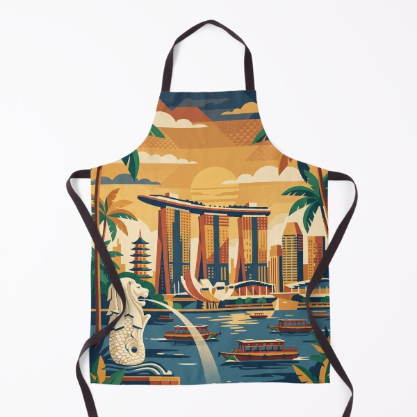 Item preview, SINGAPORE Retro-Style World Travel Poster designed and sold by Bomax121.